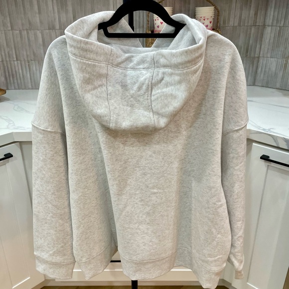 NWT DKNY Sport Women’s Rhinestone Sequin Logo Hoodie Light Gray - Size 2X - Picture 4 of 12